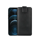 iPhone 12 Pro | iPhone 12 Pro - Verona Læder Sleeve M. Lukning - Black Onyx - DELUXECOVERS.DK