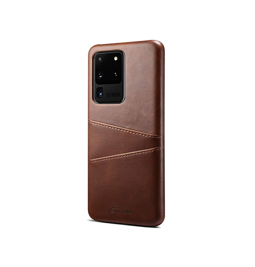 Samsung Galaxy S20 | Samsung Galaxy S20 - NX Design Læder Bagcover - Brun - DELUXECOVERS.DK