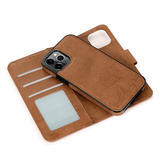 iPhone 13 Pro Max | iPhone 13 Pro Max - Vintage 2-i-1 Læder Etui M. Aftageligt Cover - Brun - DELUXECOVERS.DK