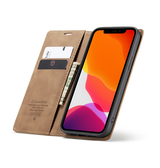 iPhone 12 Mini | iPhone 12 Mini - CaseMe™ Noble Læder Etui / Pung - Brun - DELUXECOVERS.DK