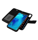 iPhone XR | iPhone XR - Vintage 2-i-1 plånboksfodral i läder med avtagbart skal - Svart/Grå - DELUXECOVERS.SE