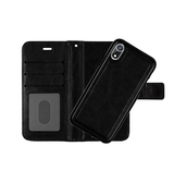 iPhone XR | iPhone XR - Vintage 2-i-1 plånboksfodral i läder med avtagbart skal - Svart/Grå - DELUXECOVERS.SE